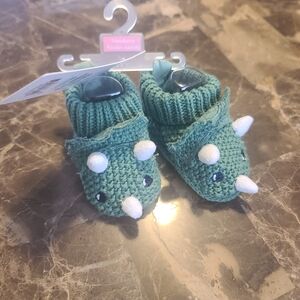 Carter's Green Dinosaur Baby Booties